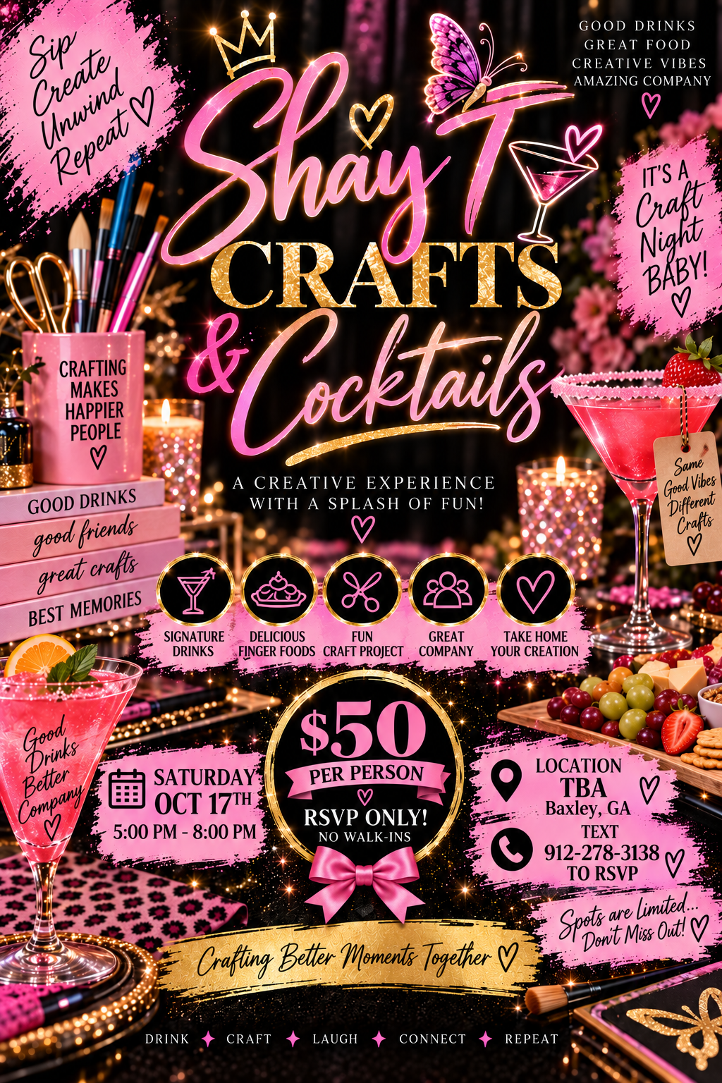 Shay T's Crafts & Cocktails--- October 17, 2026