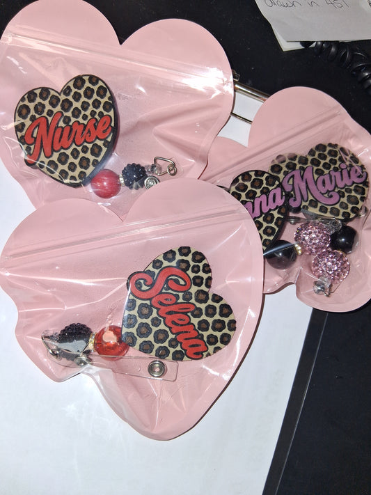 Personalized Animal Print Badge Reel | Custom Name or Department